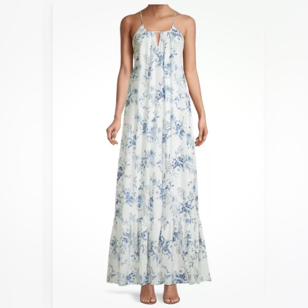 One 33 Social Print Eyelet Floral Maxi Dress Size 6